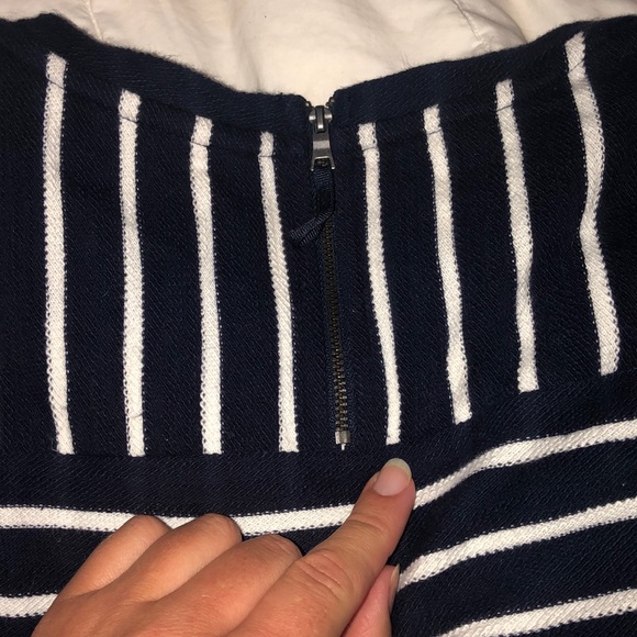Target merona navy white striped blouse large - Picture 4 of 6